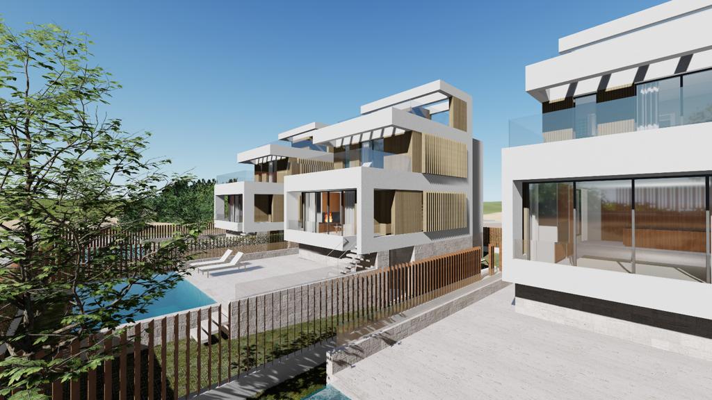Nouvelle villa de luxe avec accès direct à la plage, non loin du port et du terrain de golf.