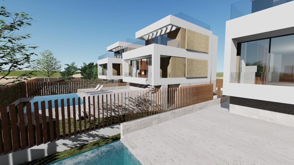 Nouvelle villa de luxe avec accès direct à la plage, non loin du port et du terrain de golf.