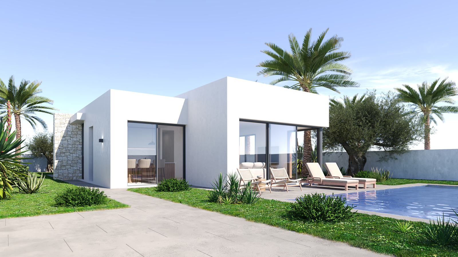 Nueva promoción villas modernas con piscina en Els Poblets. 