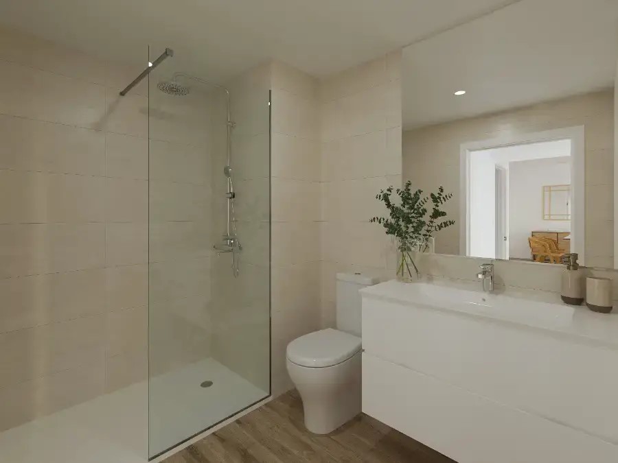 Appartement neuf exclusif de 3 chambres avec piscine, place de garage et débarras