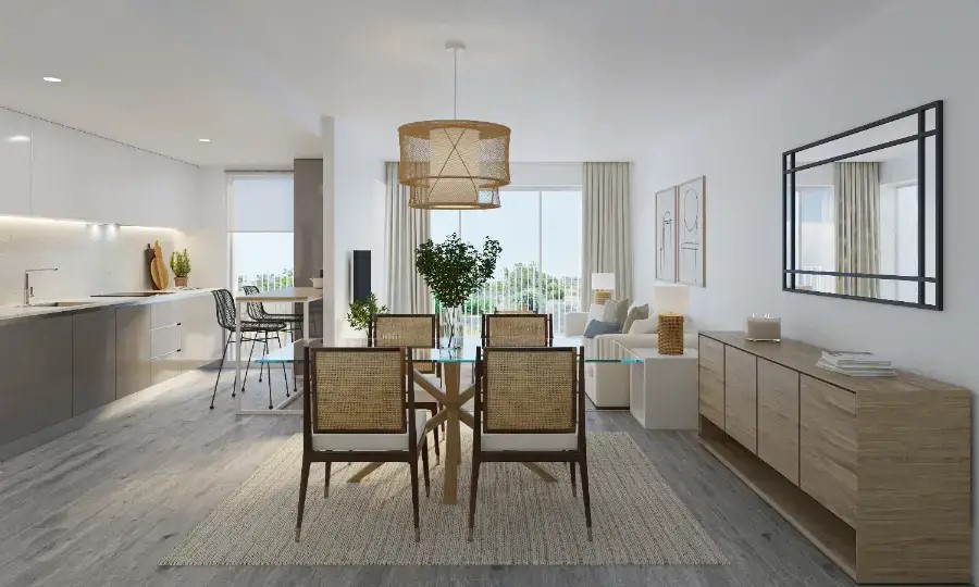 Appartement neuf exclusif de 3 chambres avec piscine, place de garage et débarras