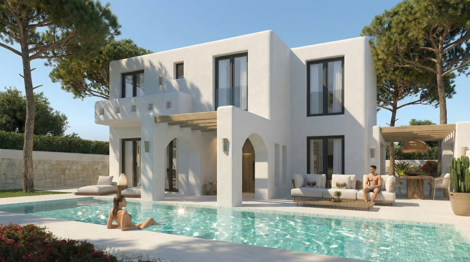 Villa neuve de 3 chambres avec piscine